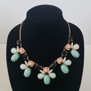 Aqua and Coral Statement Necklace
